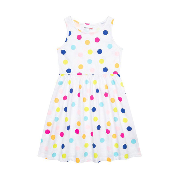 Picture of 10KVDRESS 4T: WHITE SPOTTY VEST DRESS (8-14 YEARS)